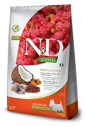 Picture of N&D Quinoa Dog Skin&Coat Adult Mini Herring, Coconut 2.5 Kg